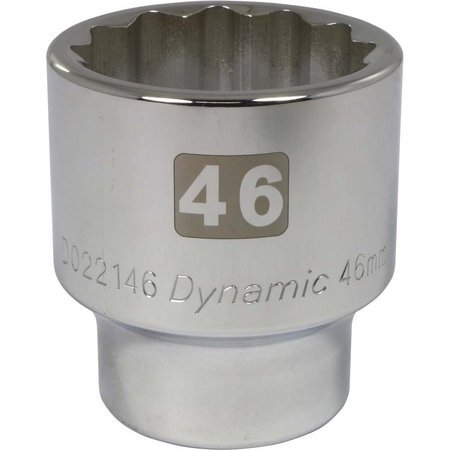 DYNAMIC Tools 3/4" Drive 12 Point Metric, 46mm Standard Length, Chrome Socket D022146